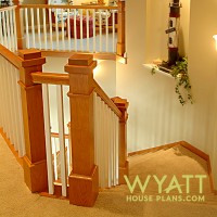 Welland staircase, balcony, handrail, angles, floor plan, built-in display niche, vaulted ceiling, sitting area